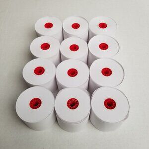 Adding Machine Calculator Paper Rolls 12 Pack White Red Core 2.25 x 150 Office